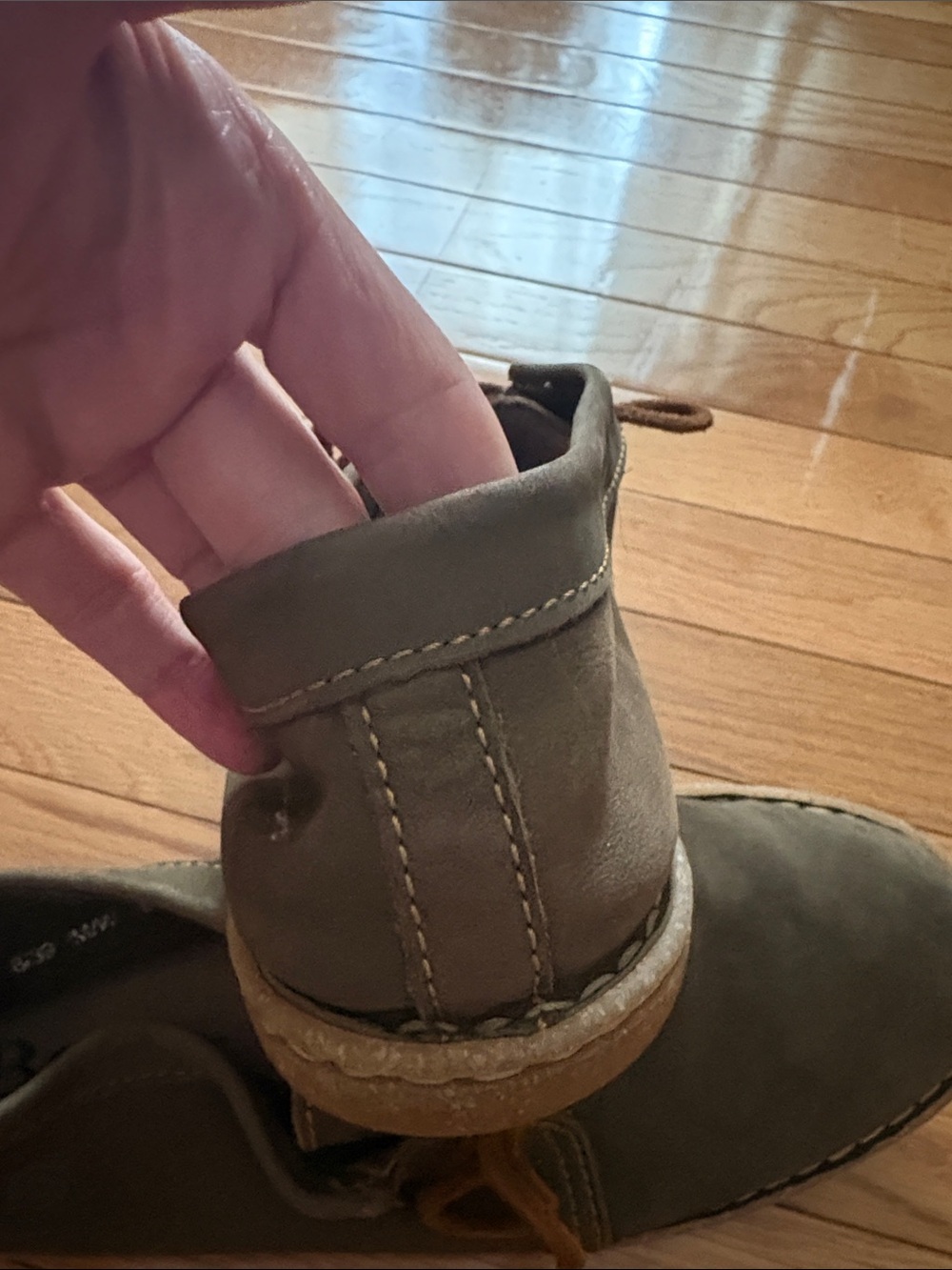 Born Women's Chukka Boots in Olive with Brown Laces - Picture 8 of 10